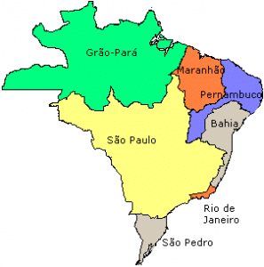 Mapa do Brasil no início do século XVIII