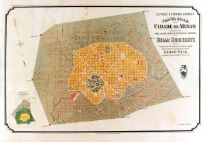 Planta de Belo Horizonte, uma das primeiras cidades planejadas do país